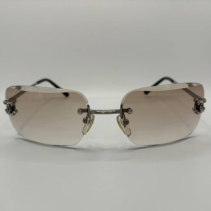 Chanel Women's Grey and Silver Sunglasses