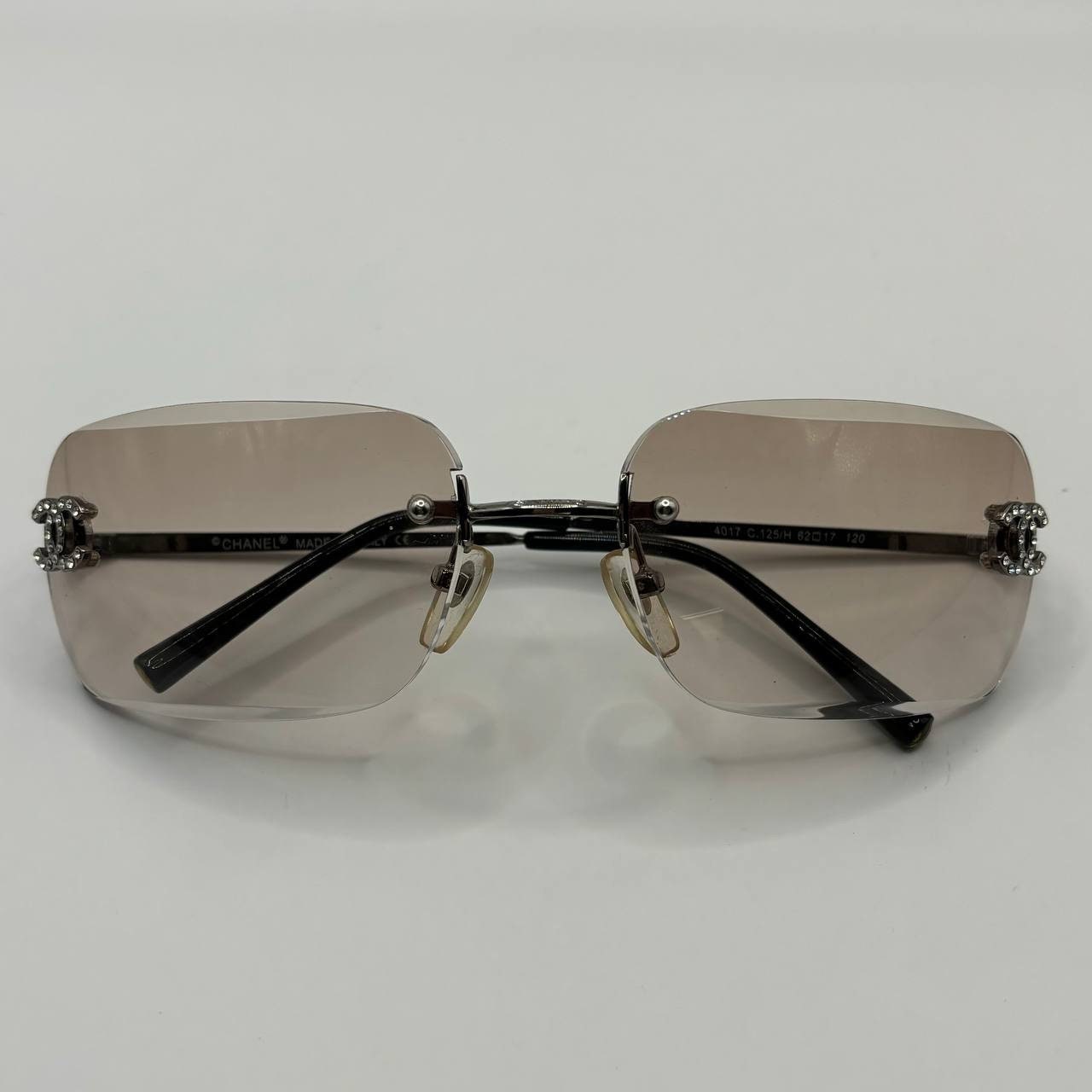 Chanel Women's Grey and Silver Sunglasses