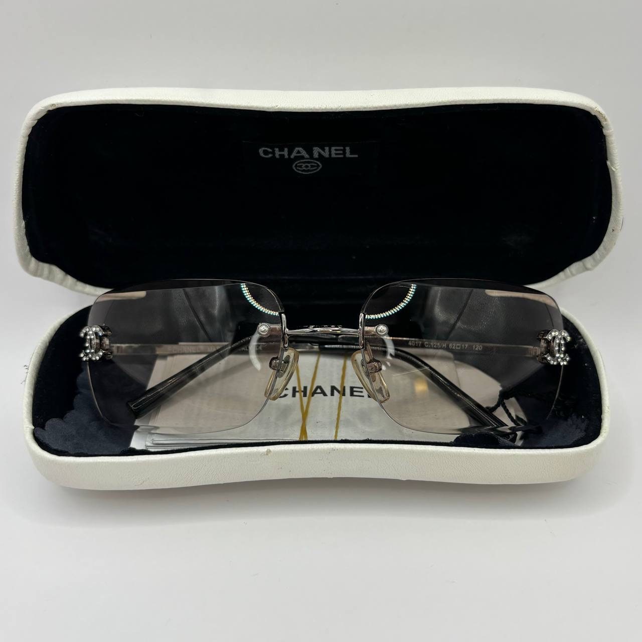 Chanel Women's Grey and Silver Sunglasses