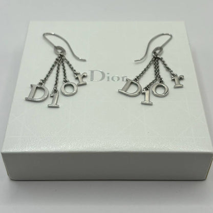 Dior earrings hanging letters silver