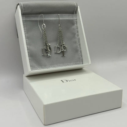 Dior earrings hanging letters silver